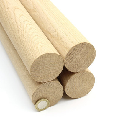 B&Q European Oak Dowel - 350Mm Long (50.8Mm - 2") - Pack Of 4