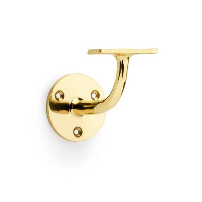 Carlisle Brass Alexander & Wilks Lacquered Polished Brass Handrail BracketAw750Pbl from B&Q