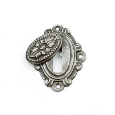  - OakcraftsAntique Cast Iron Edwardian Style Escutcheon With Cover - Image 3
