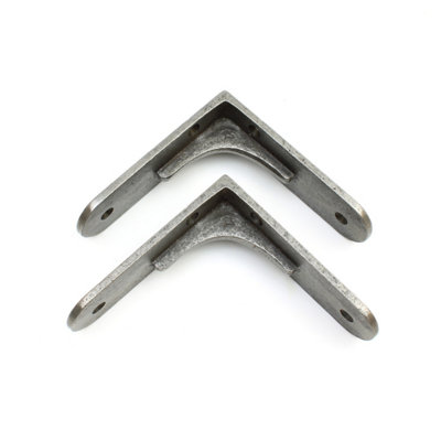 B&Q Light Pair Of Corner Brace Gallows Style Antique Cast Iron Shelf Brackets - 90Mm X 90Mm B&Q
