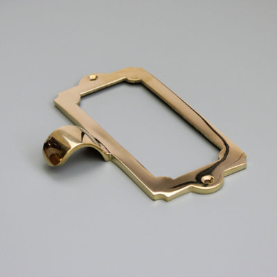 B&Q Oakcrafts - Solid Brass Label Card Frame With Finger Pull Lug 120mm X 85mm