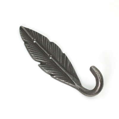 Antique Cast Iron Single Feather Coat Hook from B&Q