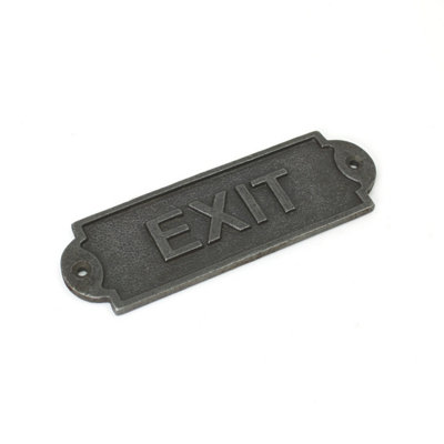 OakcraftsAntique Cast Iron Exit Door Sign/plaque150mm from B&Q