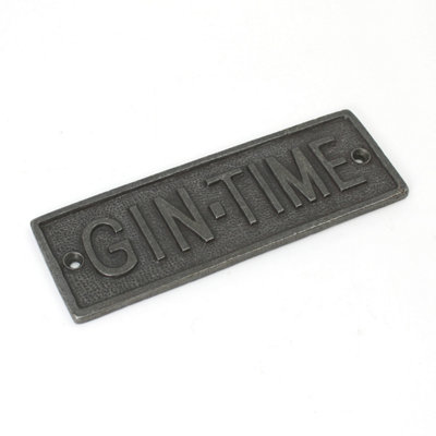 Antique Cast Iron Gin Time Plaque/sign152mm from B&Q