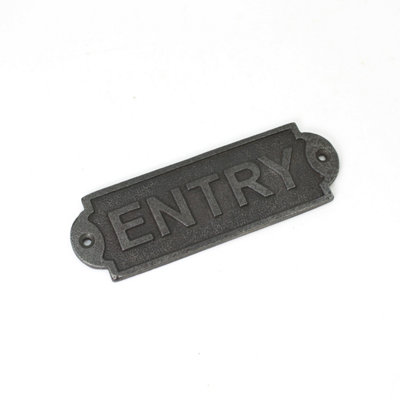 OakcraftsAntique Cast Iron Entry Door Plaque/sign150mm from B&Q
