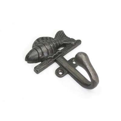 OakcraftsAntique Cast Iron Goldfish Single Coat/robe Hook105mm from B&Q