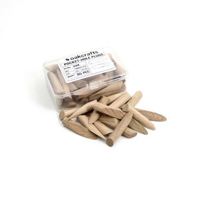 3/8"" Oak Pocket Hole Plugs - Box of 50 - Solid Wood Pocket Screw Hole Covers - Image 3