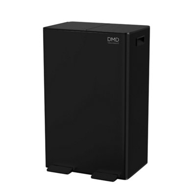 B&Q -  Dmd Matt Black Stainless Steel 60L Waste & Recycling Kitchen Bin2 X 30L Buckets & 3L Compost BinSoft Closure