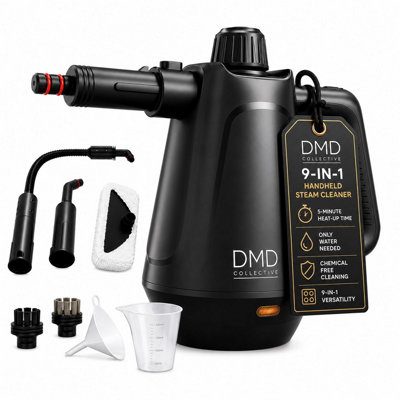Dmd Collective Unisex Black 9-Piece Handheld Steam Cleaner Kit With With Accessories, 450Ml Tank For Stain Removal In - Image 3