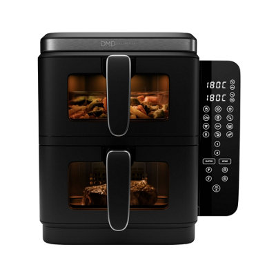 B&Q -  Double Stack Air FryerVertical Dual Drawer Air Fryer With 4 Cooking Levels2 Drawers & 2 Racks11L Capacity