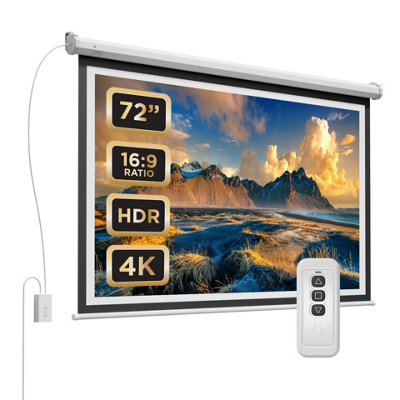 DMD Collective 72" Electric Motorised Projector Screen With Remote & Wall Mount from B&Q