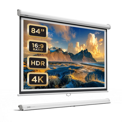 DMD Collective 84" Manual Pull Down Projector Screen With Wall Mount from B&Q