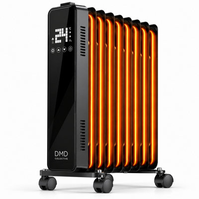 Dmd Collective 2000W 9 Fin Oil Filled Radiator With Remote, Led Display & Timer - Image 4