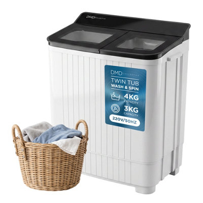 DMD Collective Dmd Portable Washing Machine, 4Kg Wash, 3Kg Spin Dryer
