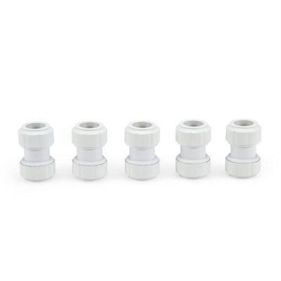 Lavaplumb 22mm Pushfit Coupler White5 Pack from B&Q