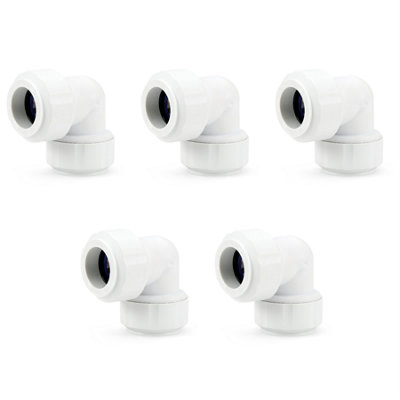 Lavaplumb 22mm Pushfit Elbow White5 Pack from B&Q