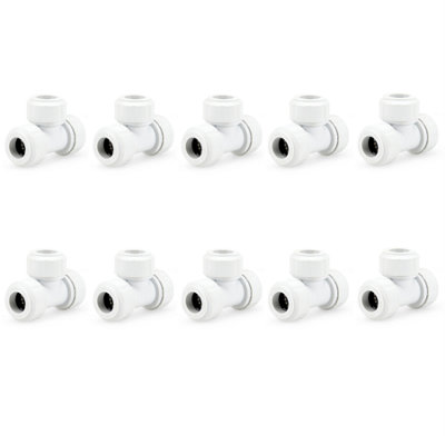 Lavaplumb 15mm Pushfit Tee White10 Pack from B&Q