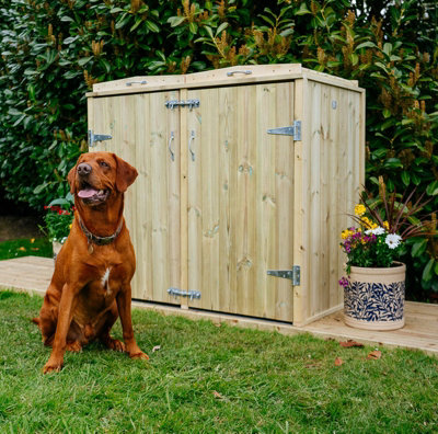 B&Q -  Shireburn 4 Recycle Box StoreTimberL80.4 X W122.5 X H120 CmFits 4 X Recycle Boxes