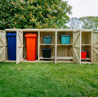 Buttercup Farm Unisex Brown Shireburn Bin Store, Fits 2X 180L/240L Wheelie Bins & 6X Boxes In Size 6 - Image 4