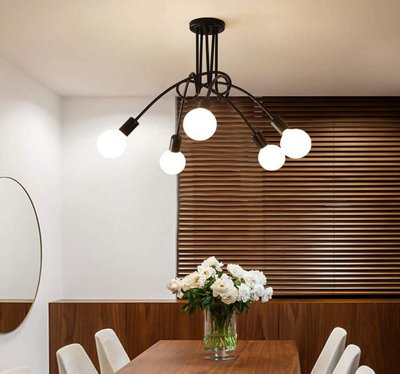  - Ceiling Lamp Lighting Curved Design Hanging Lights 5 Lights(Included)