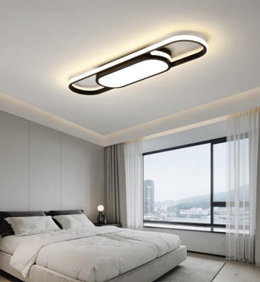 Led Linear Ceiling Lights Black Flush Mount Ceiling Lighting 70Cm(3 Color Light) from B&Q