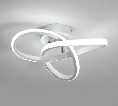  - Modern Led Ceiling Light Ceiling Lamp Flower White 28 Cm (3 Color Light)
