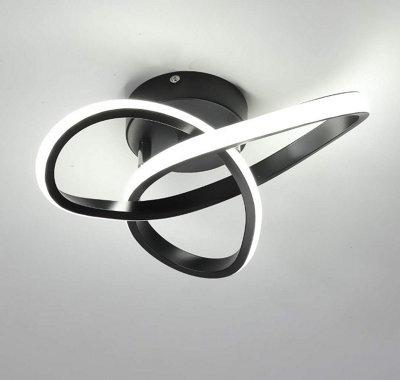 Modern Led Ceiling Light Ceiling Lamp Flower Black (3 Color Lights)
