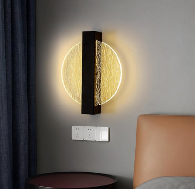  - Indoor Led Wall Light Modern Wall Light Black Round 25X20Cm 12W