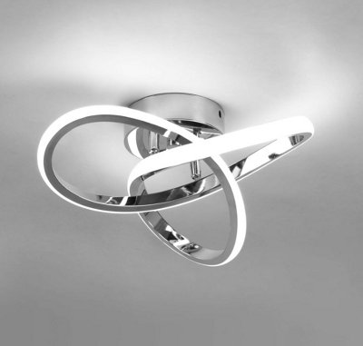 Ceiling Lamp Silver Light Fixtures 24Cm Lights 22W from B&Q