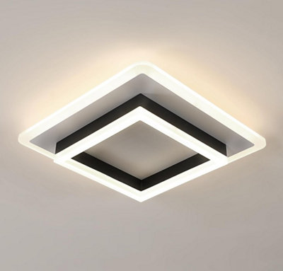 Led Ceiling Light Modern Acrylic Black Square Cold White 20 Cm from B&Q