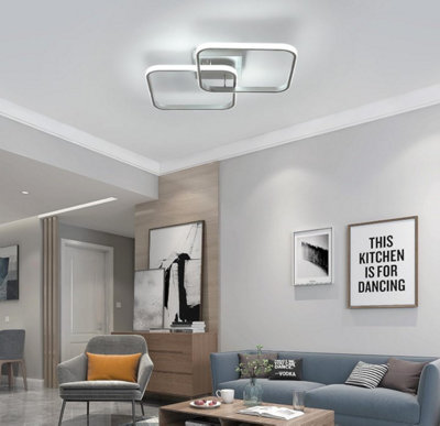  - Ceiling Lamp Led Modern Ceiling Light Silver 64 Cm Cool Light