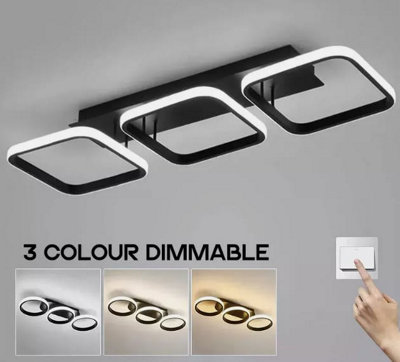 Led Ceiling Light Fixture Black Square Hallway Ceiling Lights 3 Color Lights from B&Q