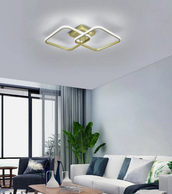  - Led Ceiling Light 6500K Gold Ceiling Lamp Bedroom Living Room 64Cm