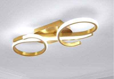  - Led Ceiling Light 36W Creative Gold Ceiling Lamp Led 42Cm Cool White