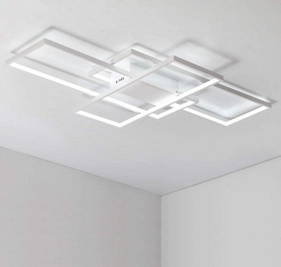  - Led Ceiling Lamp Modern Square 40W Cool White 90Cm White Chandelier