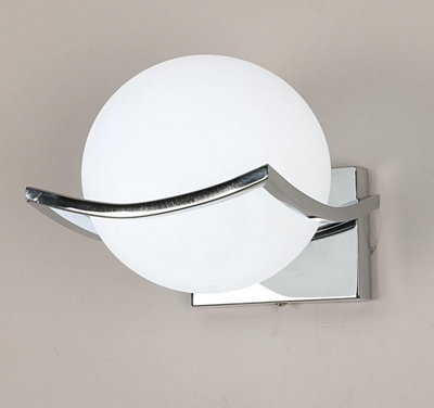 Wall Lamp E27 Glass Globe Wall Lamp Indoor Silver