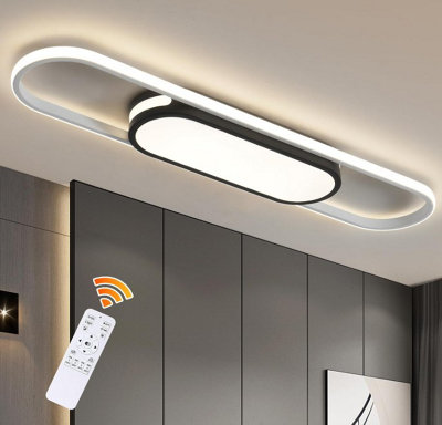  - Led Ceiling Light Linear Ceiling Lamp Black And White Flush Mount 80Cm
