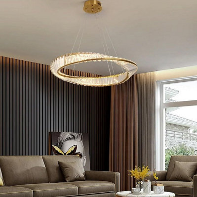 Led Hanging Light Pendant Lamp Gold Chandelier 58Cm 3 Color Lights from B&Q