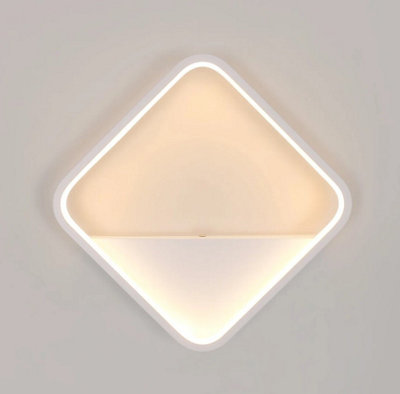 B&Q Wall Light Aluminium Led Flush Mounted Sconce White 42 Cm