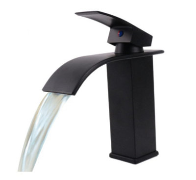  - Basin Tap Black Waterfall Bathroom Sink Faucet With Single Handle