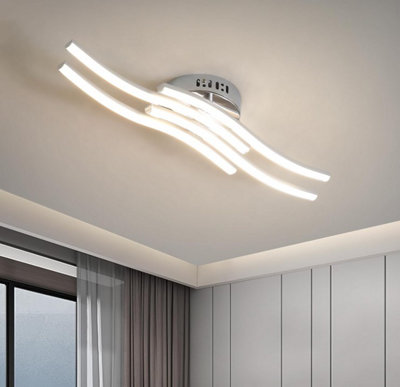 Led Ceiling Light Wave 24W 2000 Lumen Cool Light Modern Chandelier from B&Q