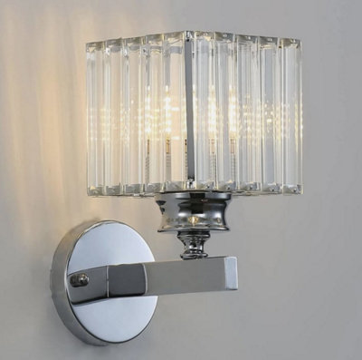  - Wall Sconce Crystal Lamp E27 Modern Silver Square