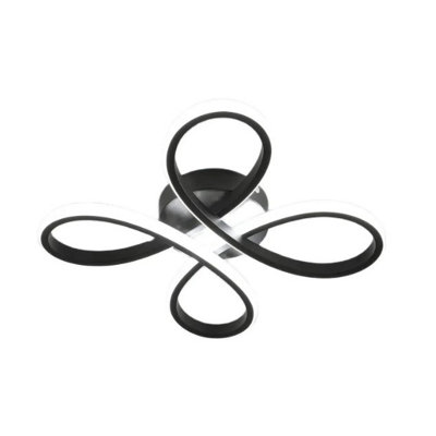  - Modern Led Ceiling Light Black 30W Flower Ceiling Lighting Cool Light