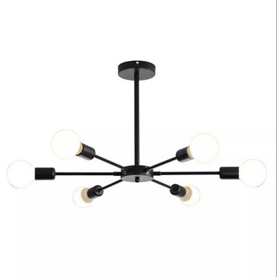Ceiling Light Semi Flush Mount E27 Black Chandelier Fixture Lamp from B&Q