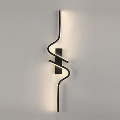  - Wall Lights Long Strip Wall Sconce Led Linear Wall Lamp Black 60Cm