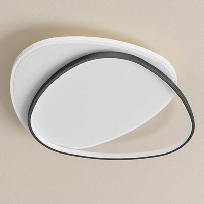 Led Ceiling Light Black And White Flush Mount Fixture Cool White 46Cm from B&Q