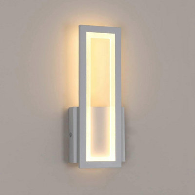  - Wall Light Wall Mounted Light 17W Bedside Lamp Rectangle White