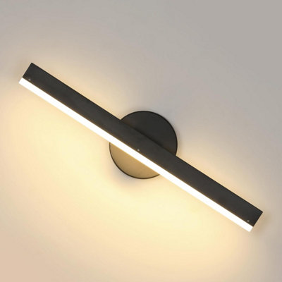 Led Wall Lights Indoor Wall Lamp Black Warm Light Sconce 38Cm from B&Q