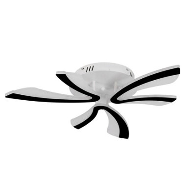  - Led Ceiling Light Dimmable Chandelier Black Frame With Remote 60Cm