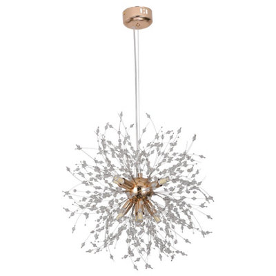 Chandelier Pendant Light Crystal Ceiling Light G9 Bulb 50Cm Gold